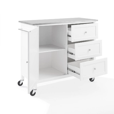 Soren Stainless Steel Top Kitchen Island/Cart Stainless Steel /White - Crosley - Image 8