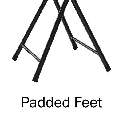 Trademark Home Heavy-Duty 24-Inch Folding Stools With Padded Seats, Black, Set Of 2 - Image 4