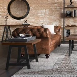 Hawkins Metal/Wood End Table Walnut - WyndenHall