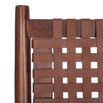 Soleil Leather Woven Accent Chair - Safavieh - Image 7