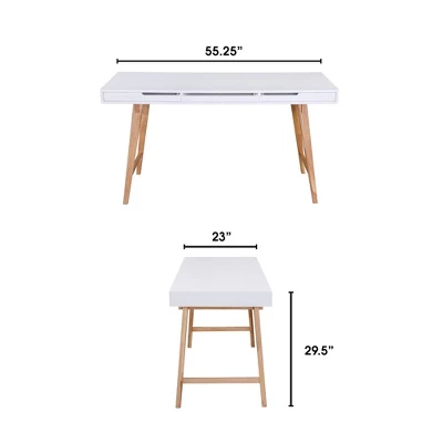 Giselle Writing Desk White - Adore Decor - Image 9