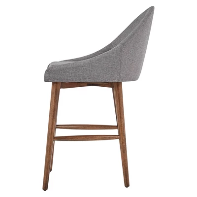 Set Of 2 24" Conrad Walnut Modern Counter Height Barstools - Inspire Q - Image 2