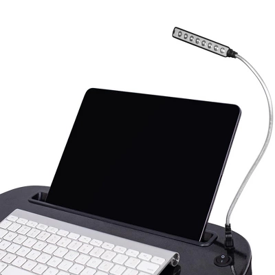 Sofia + Sam Multi Tasking Memory Foam Lap Desk With USB Light And Mouse Pad - Black - Image 8