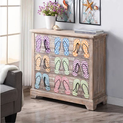 Key West Three Drawer Chest Flipflop Design Gray - StyleCraft - Image 6