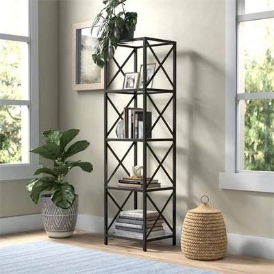 18" Wide Black Bronze Bookcase - Henn&Hart - Image 2