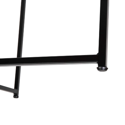 Flash Furniture Greenwich Collection End Table - Modern Clear Glass Accent Table With Crisscross Matte Black Frame - Image 5