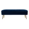 Tawver Contemporary Upholstered Bench Blue/Gold - Aiden Lane