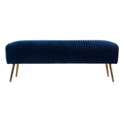 Tawver Contemporary Upholstered Bench Blue/Gold - Aiden Lane