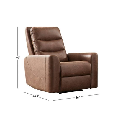 Bernard Fabric Manual Recliner Brown - Abbyson Living - Image 6