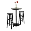 3pc 29" Obsidian Bar Height Dining Set Wood/Black - Winsome