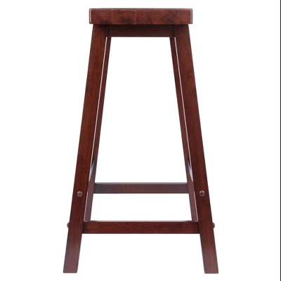 Saddle Seat 24" Counter Height Barstool Hardwood/Walnut - Winsome - Image 2