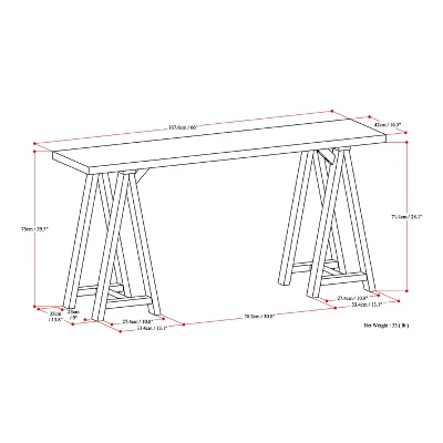 Hawkins Solid Wood Console Sofa Table - Wyndenhall - Image 6