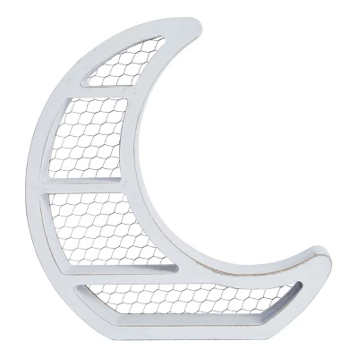 Farmlyn Creek Small Wooden Crescent Moon Wall Shelf For Crystals & Essential Oils, Rustic Home Wall Decor For Nursery, White, 10.7 X 11.2 X 2 In - Image 6