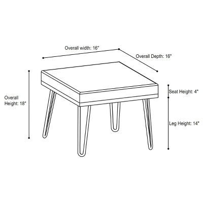 Catha Ottoman Black - Chic Home Design