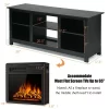 Costway 58'' 2-Tier Fireplace TV Stand W/18'' 1500W Electric Fireplace 65''