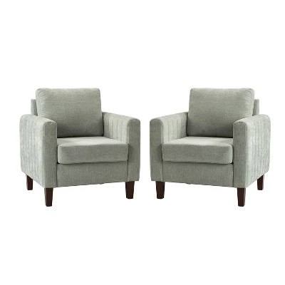Set Of 2 Deionides Tufted Wooden Upholstered Comfy Club Chair For Bedroom And Living Room With Wood Legs Comfy Club Chair For Bedroom With Wood Legs | ARTFUL LIVING DESIGN - Image 13