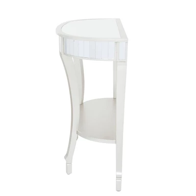 Set Of 2 Glam Fir Console Tables With Mirror White - Olivia & May - Image 6