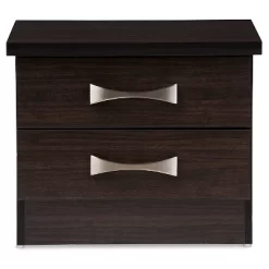 Colburn Modern And Contemporary 2 - Drawer Wood Storage Nightstand Bedside Table - Dark Brown Finish - Baxton Studio