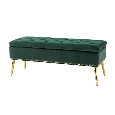 Hippolytus Storage Bench With Nailhead Trim And Button-tufted For Bedroom | ARTFUL LIVING DESIGN - Image 16