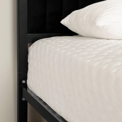 Queen Hype Metal Framed Upholstered Bed Set Pure Black - South Shore - Image 6