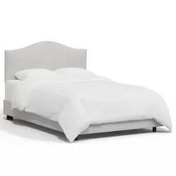 King Janeth Curved Bed Velvet Light Gray - Skyline Furniture