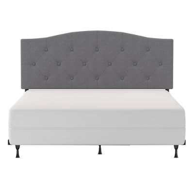 Full/Queen Provence Upholstered Arch Adjustable Tufted Headboard With Frame Glacier Gray Fabric - Hillsdale Furniture - Image 2