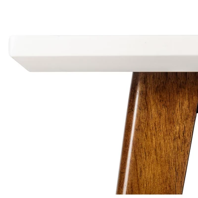Avenu End Table - Off White/Pecan - Image 5