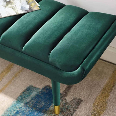 Guess Channel Tufted Performance Velvet Accent Bench Green - Modway - Image 6