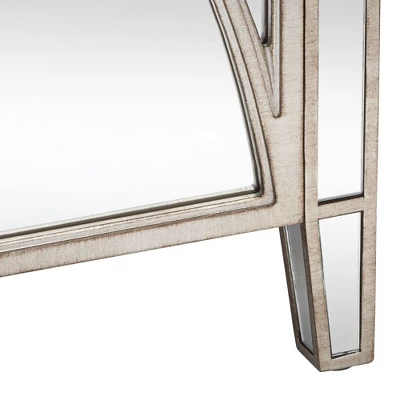 Studio 55D Glam Wood Finish Mirrored Rectangular Accent Cabinet 48" X 24" Silver Magnetic Closure Two-Door For Living Room House - Image 4