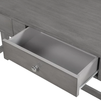 4 PCS Counter Height Dining Table Set With Socket And Padded Stools-ModernLuxe - Image 10