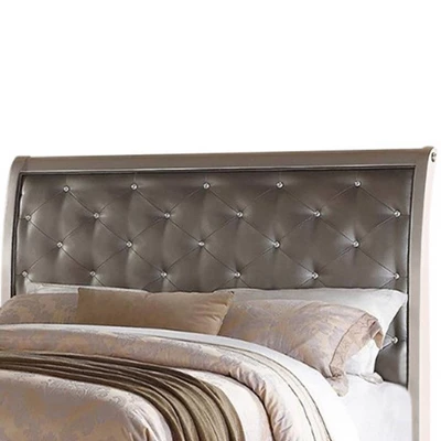 Queen Opulent Wooden Bed Silver/Gray - Benzara