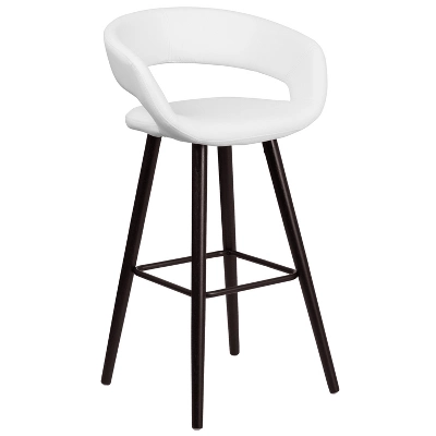Emma And Oliver 29"H Wood Rounded Open Back Barstool - Image 10
