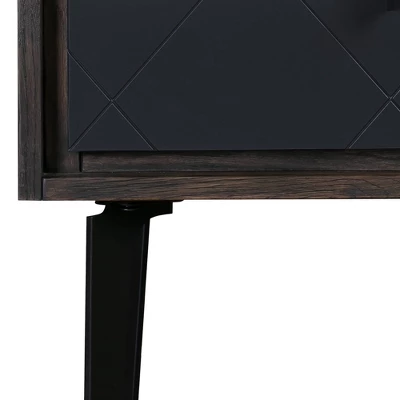 Cross Solid Oak And Metal Nightstand Dark Gray - Armen Living - Image 5