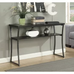 X Calibur Console Table Espresso/Slate Gray - Breighton Home