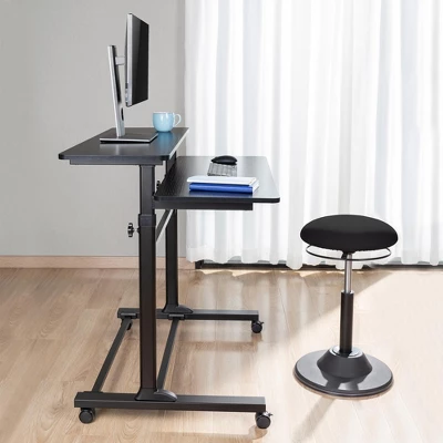 Tranzendesk Dual Level Standing Desk β 40" Mobile Height Adjustable Workstation β Black β Stand Steady - Image 3