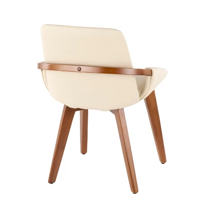 Cosmo Mid-Century Modern Chair Cream/Walnut - LumiSource - Image 3