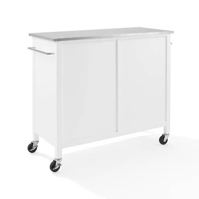 Soren Stainless Steel Top Kitchen Island/Cart Stainless Steel /White - Crosley - Image 9