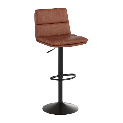 Merrick Lane Modern Upholstered Adjustable Height Stools With Sturdy Iron Bases - Image 12