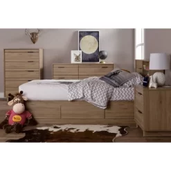 Fynn 6 Drawer Double Dresser Rustic Oak - South Shore