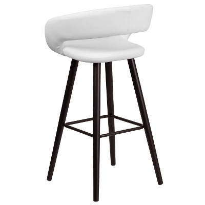 Emma And Oliver 29"H Wood Rounded Open Back Barstool - Image 6