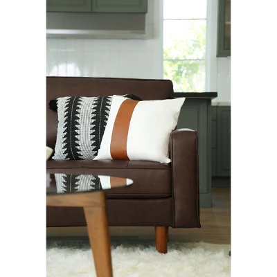 Hobbes Mid-Century Leather Sofa - Abbyson Living - Image 3