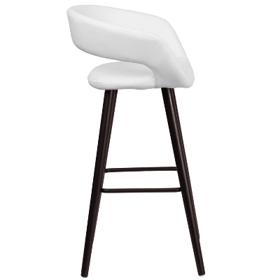 Emma And Oliver 29"H Wood Rounded Open Back Barstool - Image 7