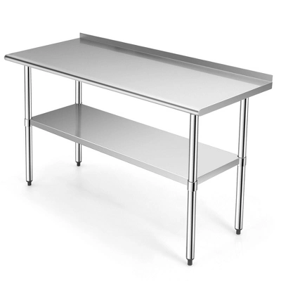 Costway Stainless Steel Table For Prep & Work W/ Backsplash - Image 12