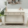 LuxenHome Whitewashed Wood 3-Drawer 1-Shelf Console And Entry Table