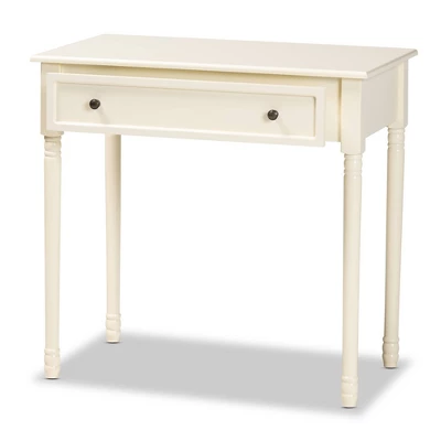 Mahler Wood 1 Drawer Console Table White - Baxton Studio - Image 2