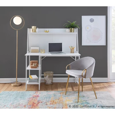 Claire Velvet/Steel Dining Chair Gold/Silver - LumiSource - Image 7