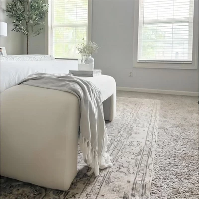 Lily 47" Upholstered Large Bouclé Waterfall Bench Look Storage Bench For Bedroom-The Pop Maison - Image 5