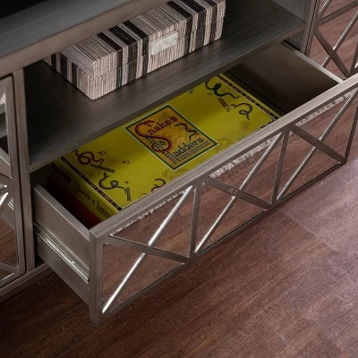 Binsprai Storage TV Stand For TVs Up To 60" Silver - Aiden Lane