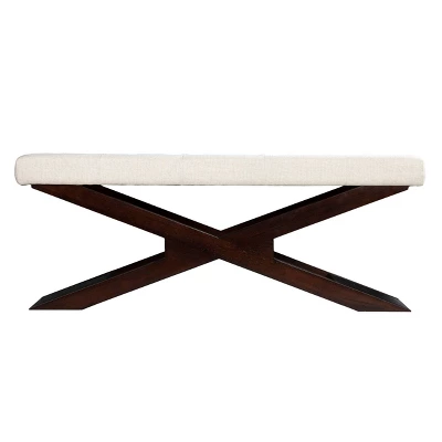 Harrondly Upholstered Entryway Bench Cream/Dark Espresso - Aiden Lane - Image 3