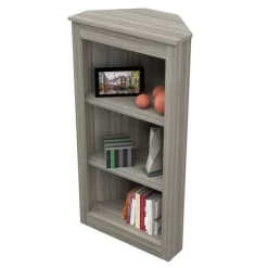 47.2" 3 Level Corner Bookshelf Smoked Oak - Inval